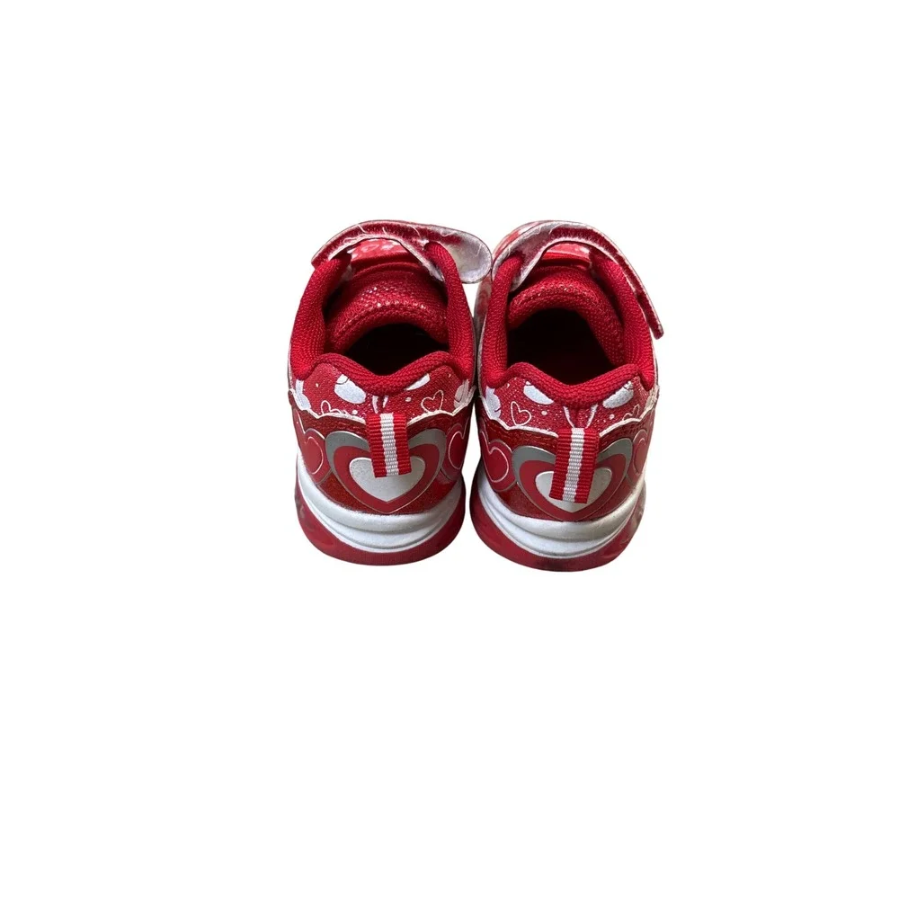 Disney Minnie Mouse Toddler Girls Red Glitter Light Up Sneakers Size 6 M